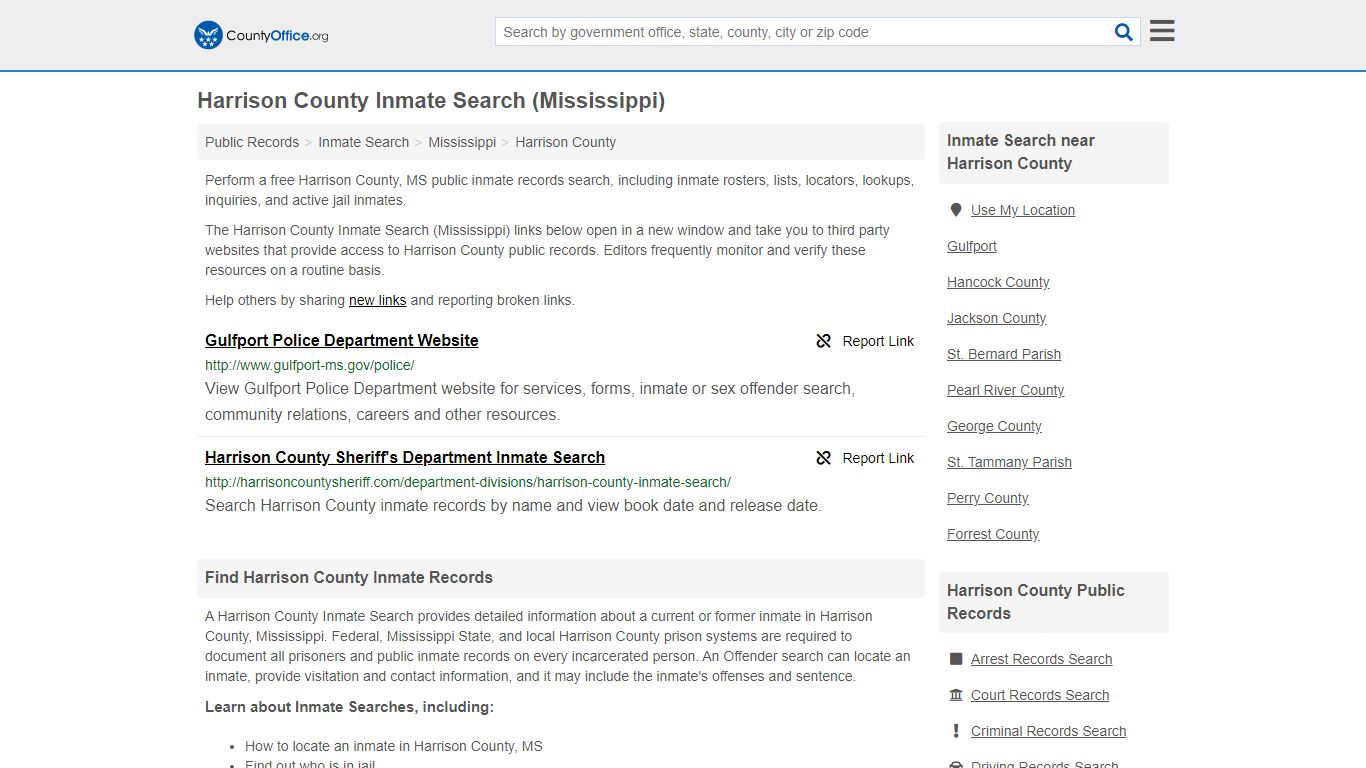 Inmate Search - Harrison County, MS (Inmate Rosters ...